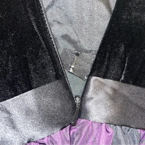 Aidan Mattox Strapless Dress | Black Velvet & Purple Floral Skirt | Size 6 - Picture 8 of 11